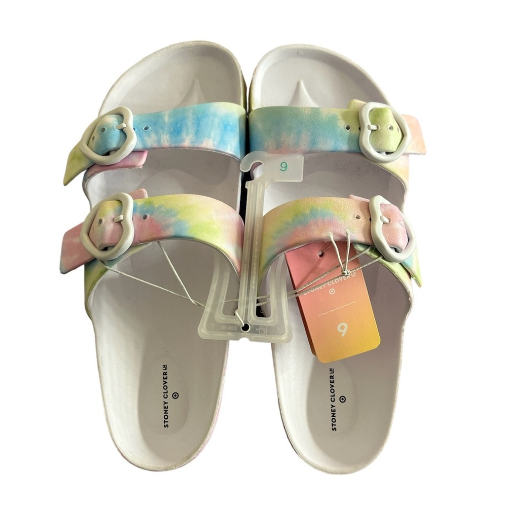 Stoney Clover Tie Dye Heart Slip On Sandals size 9